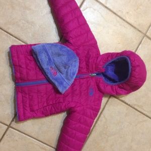 Toddler Girls Northface Reversible Coat and Hat